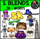 S Blends - SK Words Clip Art Bundle {Educlips Clipart}