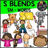 S Blends - SM Words Clip Art Bundle {Educlips Clipart}