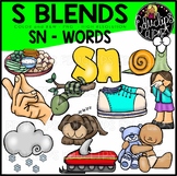 S Blends - SN Words Clip Art Bundle {Educlips Clipart}