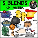 S Blends - SP Words Clip Art Bundle {Educlips Clipart}