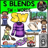 S Blends - SW Words Clip Art Bundle {Educlips Clipart}