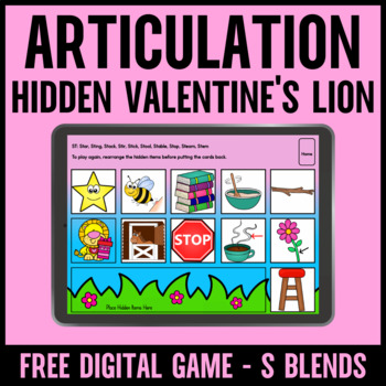 Preview of Free Valentine's Day Articulation Game - S Blends