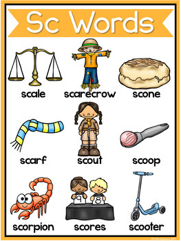 S Blends Worksheets - SC Blend Words by Little Achievers | TpT