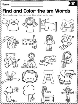 S Blends Worksheets - SM Blend Words by Little Achievers | TpT