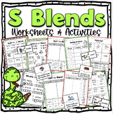 S Blends Worksheets sm, sp, sn, st, sl, sw, sc, and sk