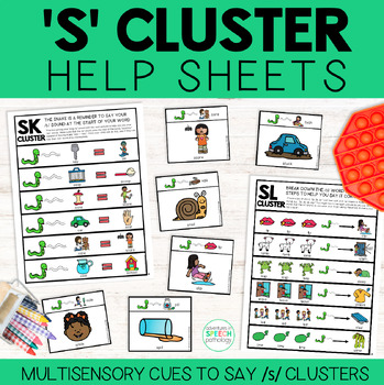 Preview of S Cluster Help Sheets for Speech Therapy