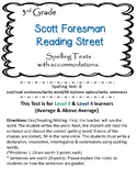 S.F.  Reading Street (3rd)  Spelling Tests (B)  w/ accommodations (all 6 units)