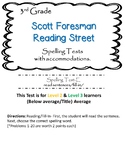 S.F.  Reading Street (3rd)  Spelling Tests (E)  w/ accommodations (all 6 units)