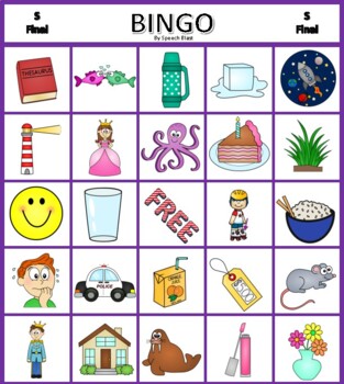 S Final Bingo Articulation Game by Speech Blast | TPT