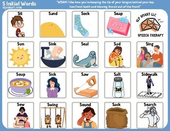 initial s words for speech therapy
