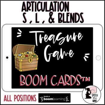 Preview of S, L, S-blends, L-Blends Articulation Boom Cards™ Treasure Game | Speech Therapy