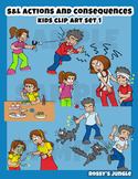 S&L SET 1 Kids clip art: Actions and consequences