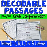 S, L, T, R & 3 letter Blends Decodable Passages Comprehens