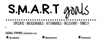 Preview of S.M.A.R.T Goal Setting / In-class or Digital / (EDITABLE)