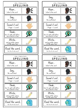 Preview of S.O.S. Spelling Desk Cards