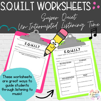 S.Q.U.I.L.T Worksheets by Miss Warner's Classroom | TpT