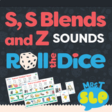 Speech Therapy Roll The Dice Games: S, S Blends, and Z Sounds