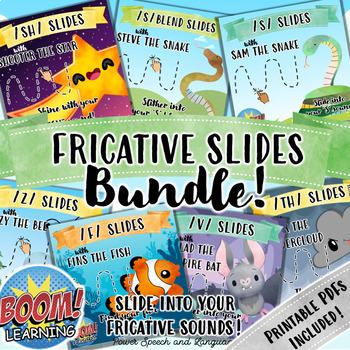 Preview of Fricatives BUNDLE, BOOM Cards Speech Therapy, Articulation Boom Cards, Homework