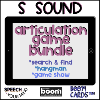 Preview of S Sound Boom Cards™ Bundle of Games for Articulation | S Sound Speech Therapy