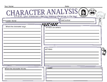 Preview of S.T.E.A.L. Character Analysis Graphic Organizer