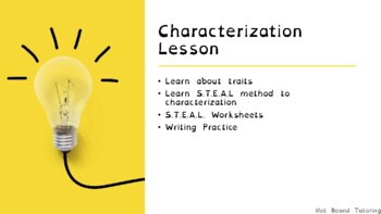 Preview of S.T.E.A.L. Characterization Lesson with worksheets