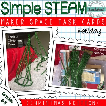 Preview of Maker Space Task Cards (Christmas Edition)