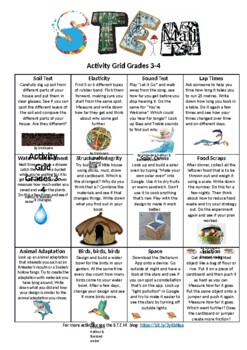 Preview of S.T.E.M. Activity Grid Grade 3 to 4