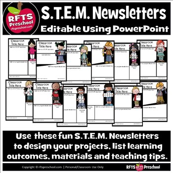 Preview of S.T.E.M. EDITABLE NEWSLETTERS TEMPLATES IN POWERPOINT