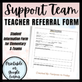 S-Team Referral Form- Elementary Support Teams, M-Team, MT