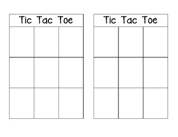 Brooks eAcademy Educational and Instructional Tools Blank Tic Tac Toe Board  (pdf)