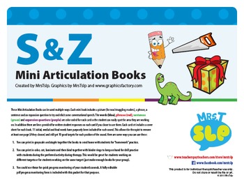 Preview of Articulation Mini Books: S and Z Sounds