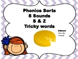 S and Z Word Sort ,,,Phonics Practice and Literacy Center