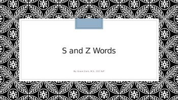 Preview of S and Z Words PowerPoint with Audio Models