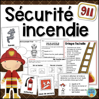 Preview of Sécurité incendie FRENCH Fire Safety Worksheets Game Vocabulary Activities