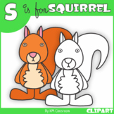 S is for Squirrel Clip Art