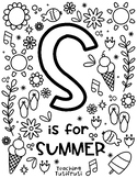 S is for Summer Coloring Page  {By Teaching Tutifruti}