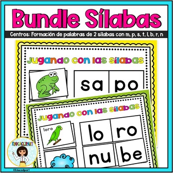 Preview of Sílabas - Centros para formar palabras de 2 sílabas , Bundle (m,p,s,t,l,b,r,n)