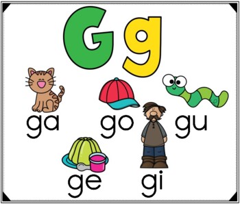 Sílabas con ga go gu ge gi by Kindergarten Maestra | TPT