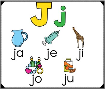 Sílabas con ja je ji jo ju by Kindergarten Maestra | TpT