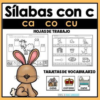 Preview of Sílabas con la c fuerte CA CO CU Hojas de trabajo