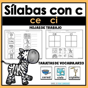 Preview of Sílabas con la c suave  CE  CI  Hojas de trabajo