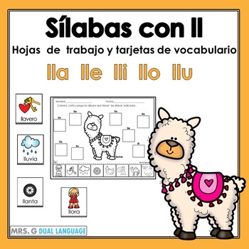 Sílabas con ll . Hojas de trabajo by Mrs G Dual Language | TPT