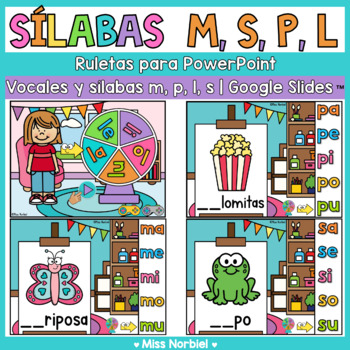 Preview of Sílabas con m p l s y las vocales | Spanish Syllables for Google Classroom™