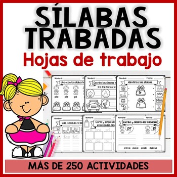 Preview of Sílabas trabadas Hojas de trabajo lectura | Spanish blends Activities Worksheets