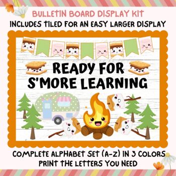 Preview of S'more Learning Campfire Bulletin Board Kit, Back To School Camping Decor