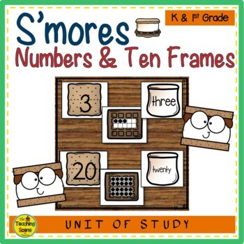 Preview of S'more 0-25 Number, Ten Frame & Number Word Match