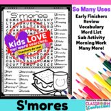 S'mores Word Search Activity Puzzle : Early Finishers : Mo
