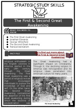 Preview of S3 First and Second Great Awakening Source Based Activities w/Answers