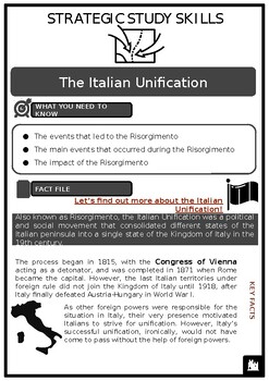 Preview of S3 Italian Unification Source Based Activities w/Answers
