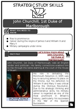 Preview of S3 John Churchill, 1st Duke of Marlborough Source Based Activities w/Answers